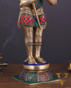 Brass Hanuman Statue in anjali Mudra - 21.5" Height