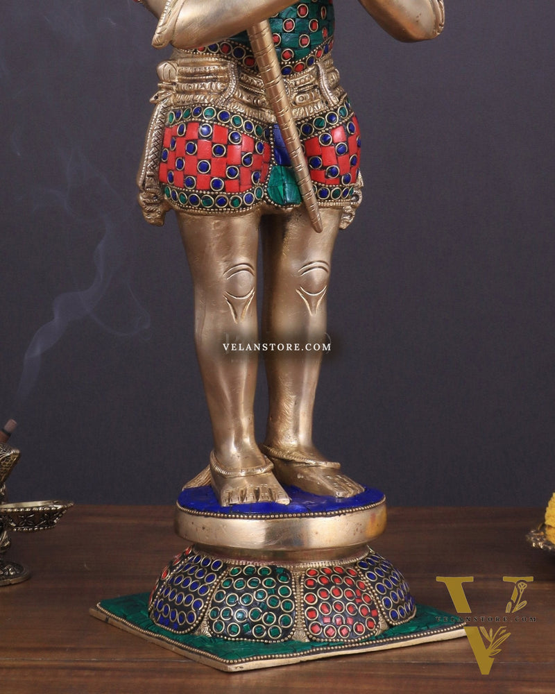 Brass Hanuman Statue in anjali Mudra - 21.5" Height