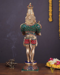 Brass Hanuman Statue in anjali Mudra - 21.5" Height