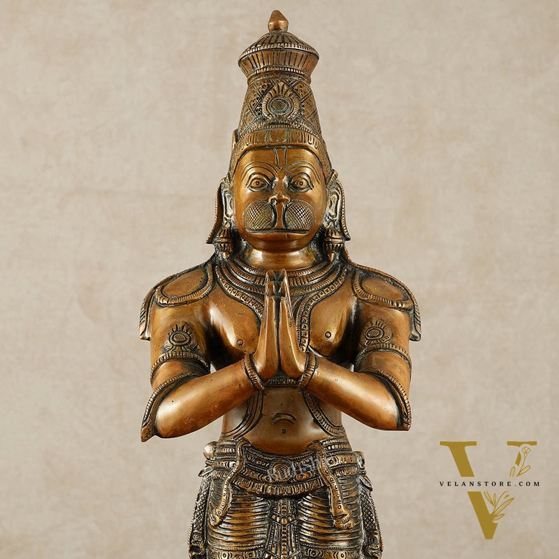Brass Hanuman Statue in Anjali Mudra 22 inch