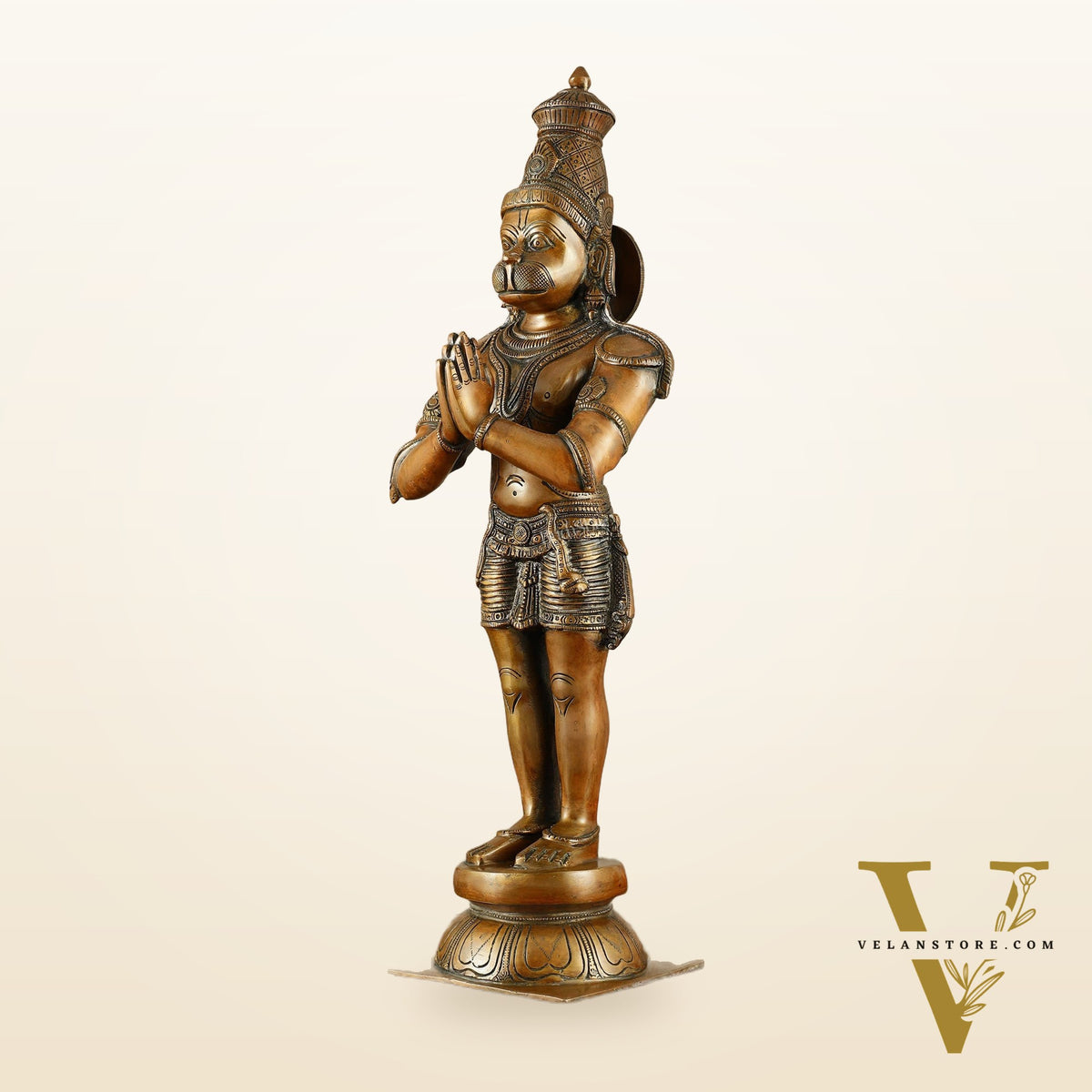 Brass Hanuman Statue in Anjali Mudra 22 inch