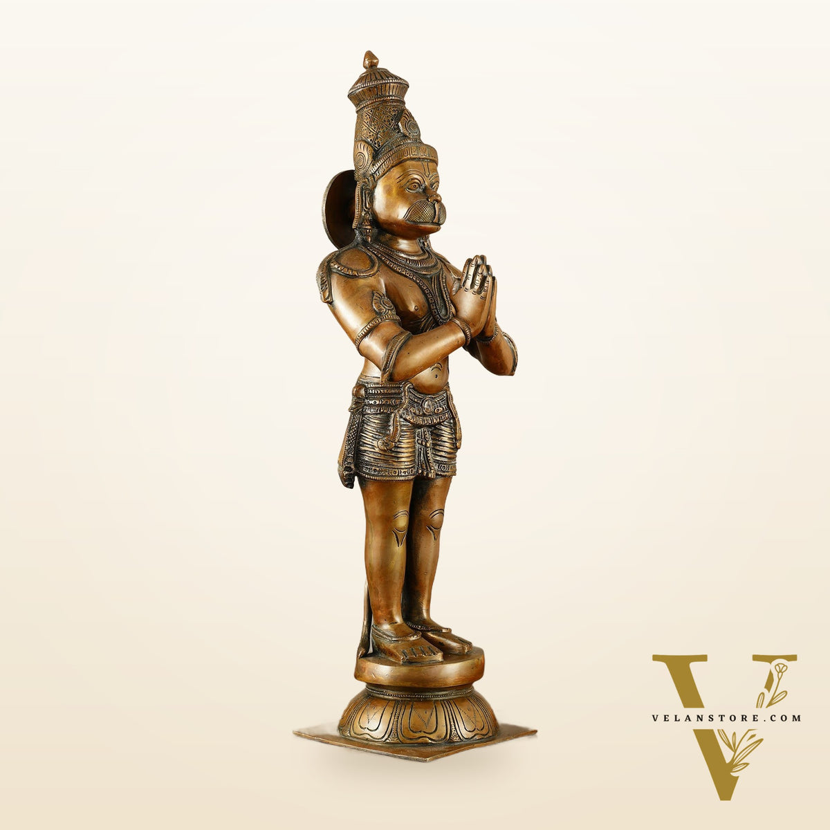 Brass Hanuman Statue in Anjali Mudra 22 inch