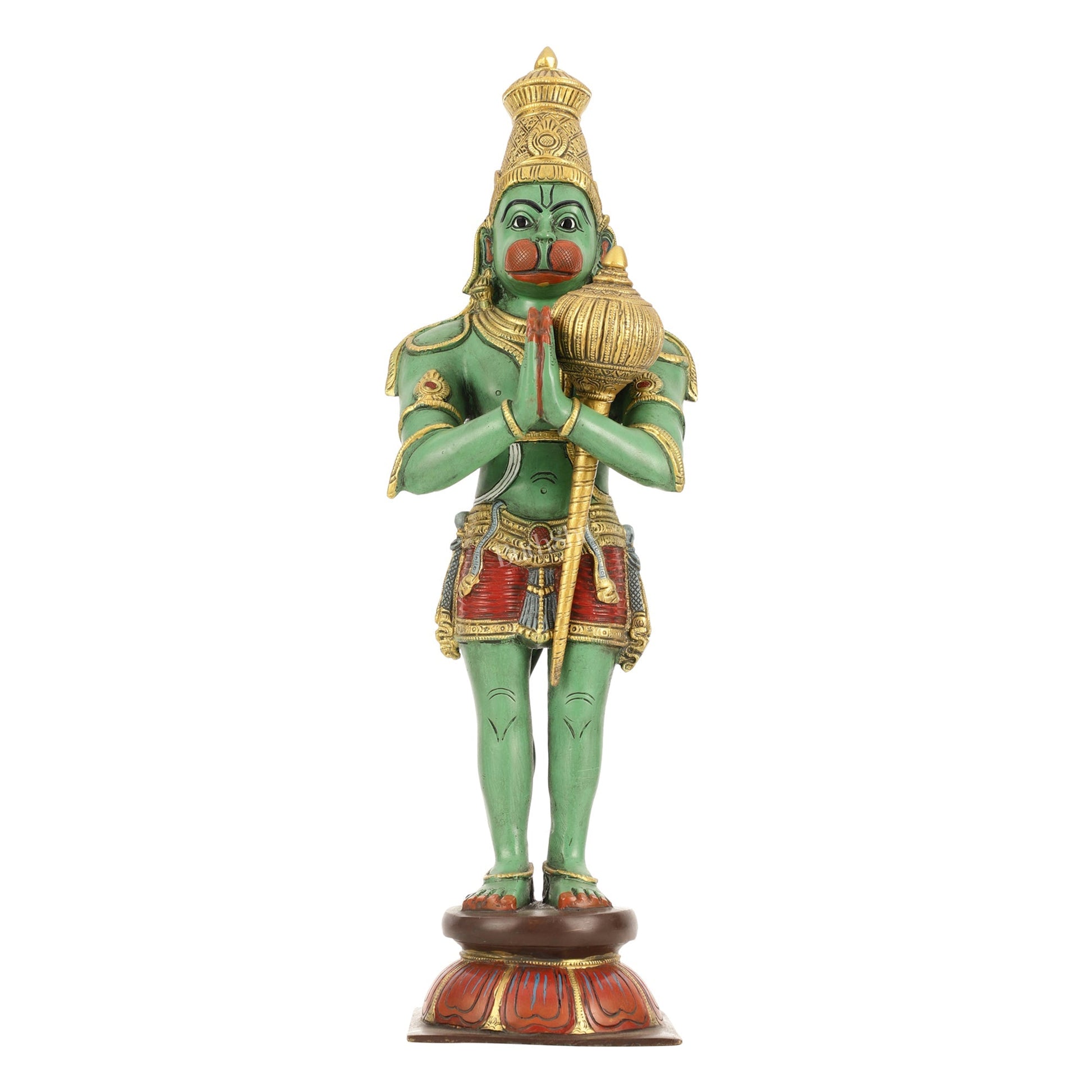 Brass Hanuman Statue in Namashkar Mudra | 21.5" Height |