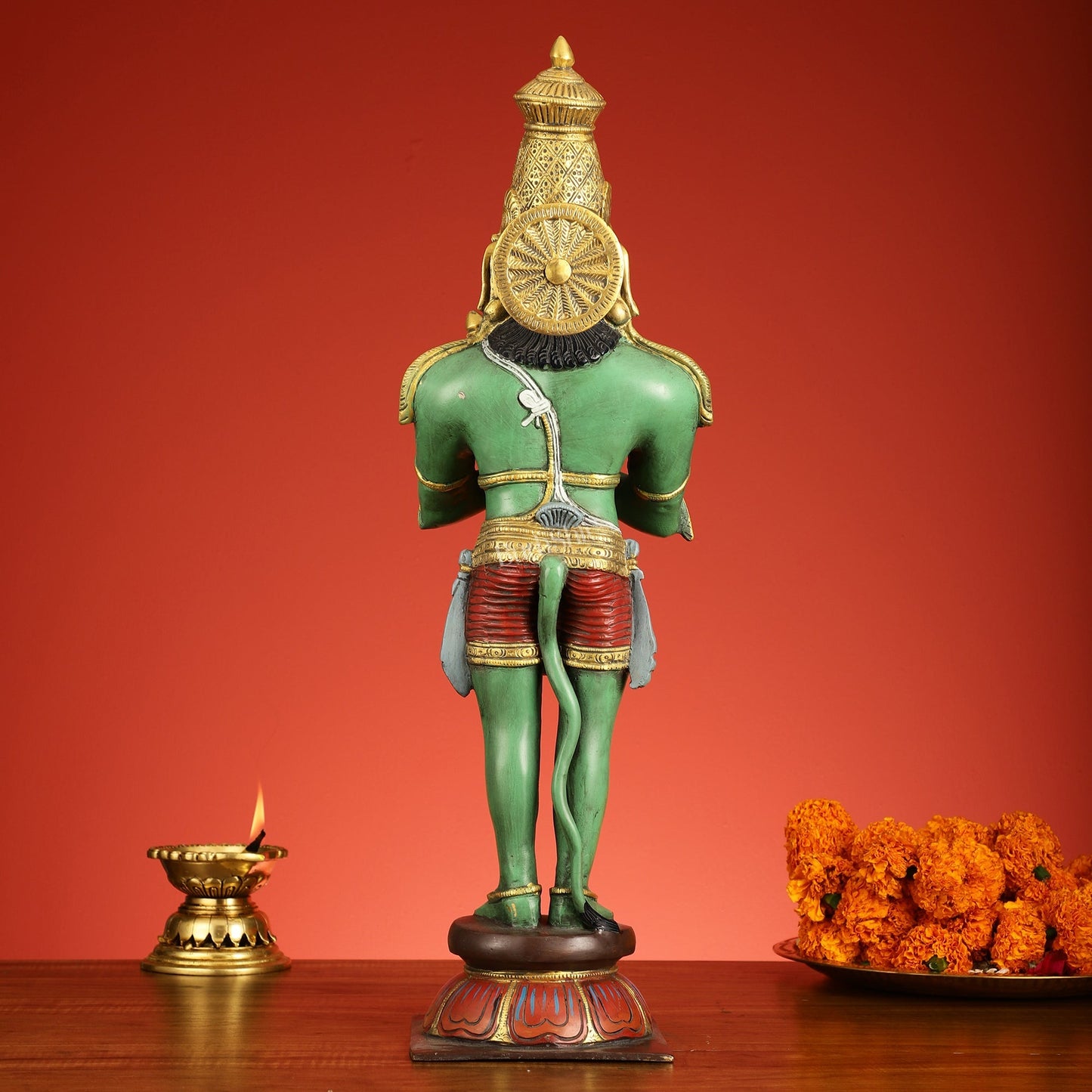 Brass Hanuman Statue in Namashkar Mudra | 21.5" Height |