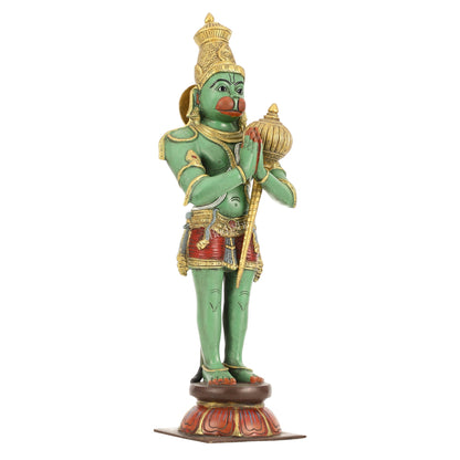 Brass Hanuman Statue in Namashkar Mudra | 21.5" Height |