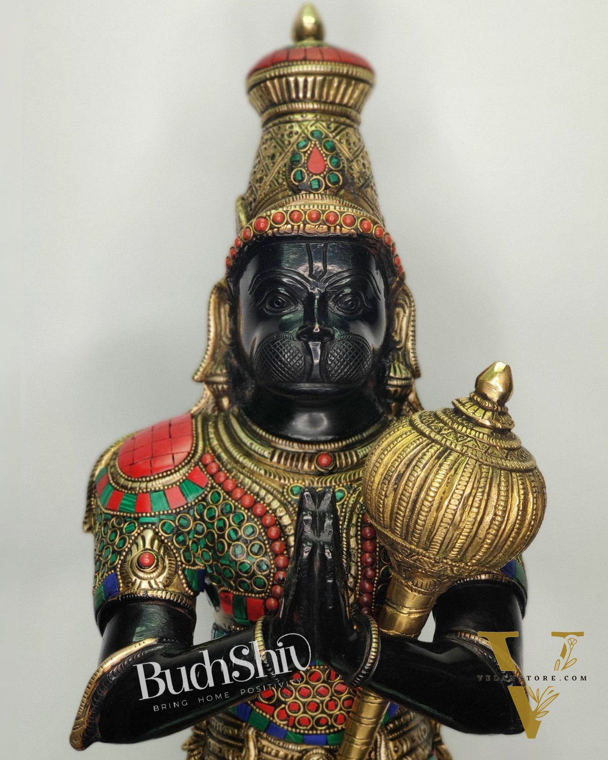 Brass Hanuman Statue in Namashkar Mudra - 21.5" Height