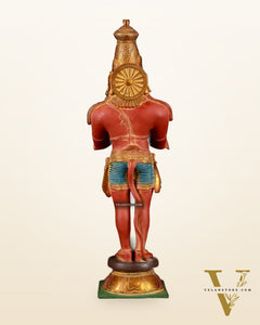 Brass Hanuman Statue in Namashkar Mudra | 21.5" Height | Red sand finish
