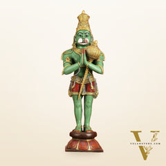 Brass Hanuman Statue in Namashkar Mudra | 21.5" Height |