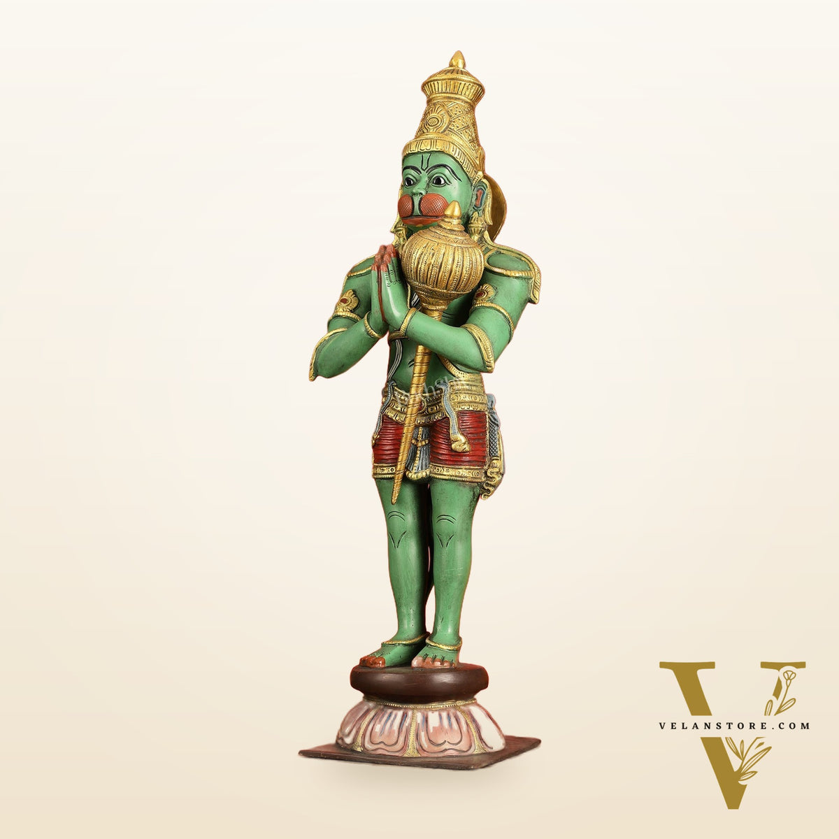 Brass Hanuman Statue in Namashkar Mudra | 21.5" Height |