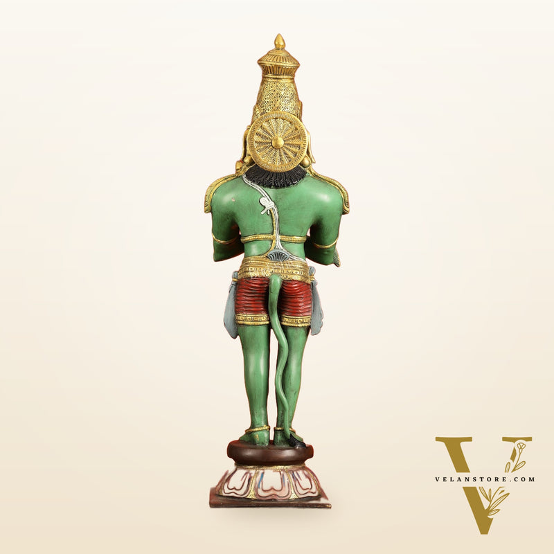 Brass Hanuman Statue in Namashkar Mudra | 21.5" Height |