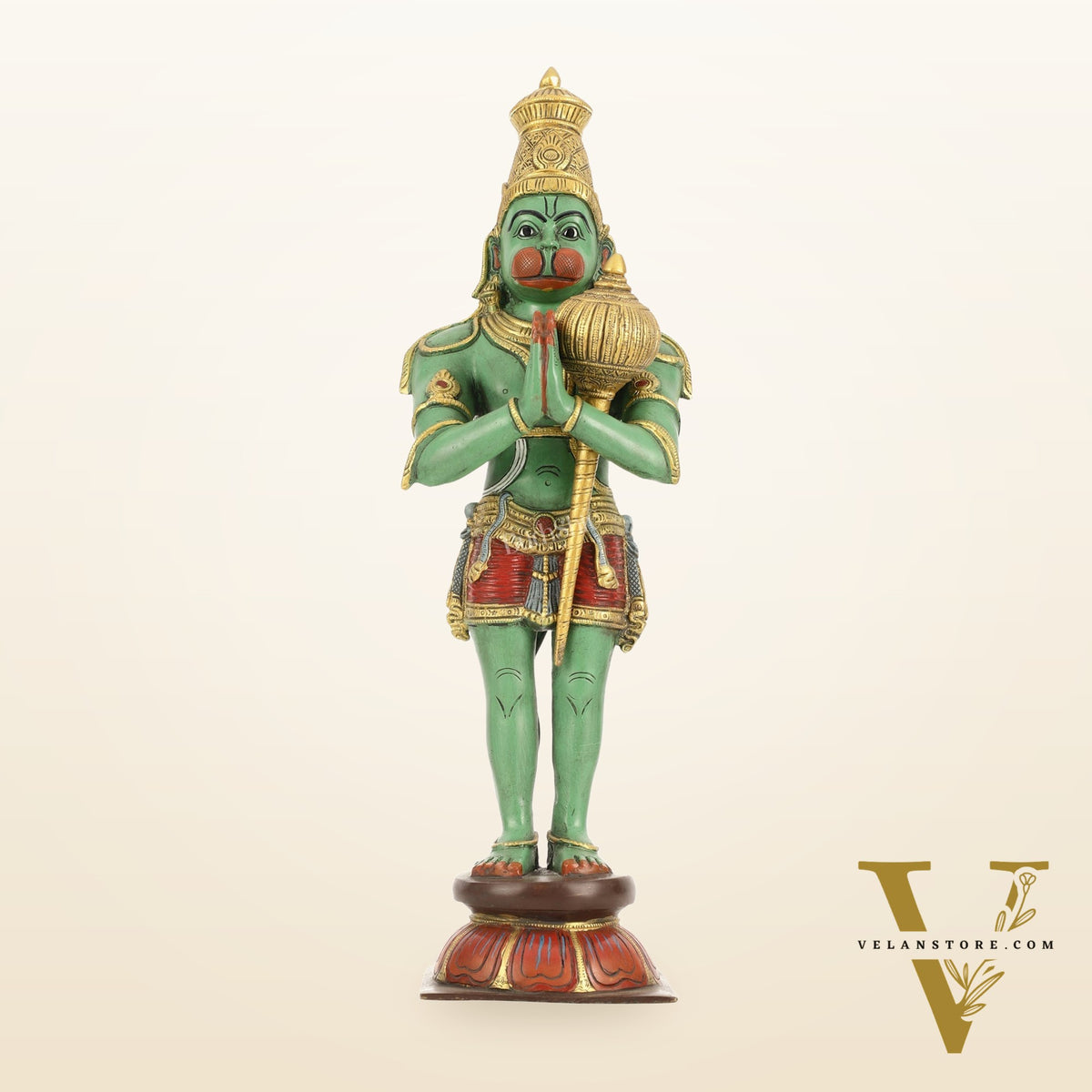 Brass Hanuman Statue in Namashkar Mudra | 21.5" Height |