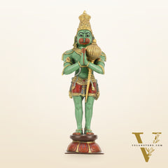 Brass Hanuman Statue in Namashkar Mudra | 21.5" Height |