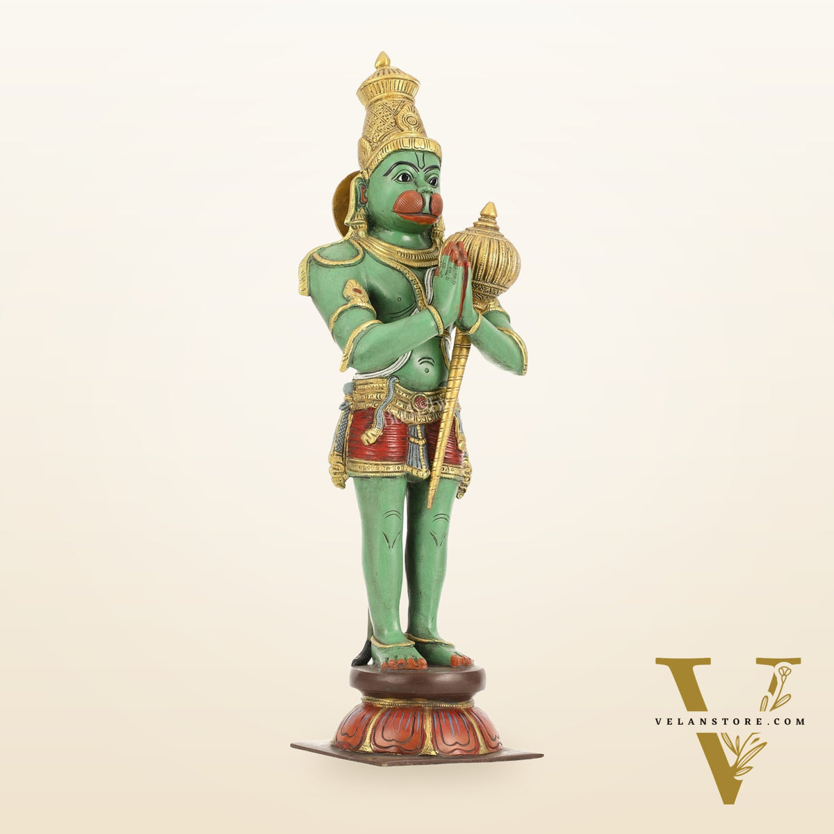 Brass Hanuman Statue in Namashkar Mudra | 21.5" Height |