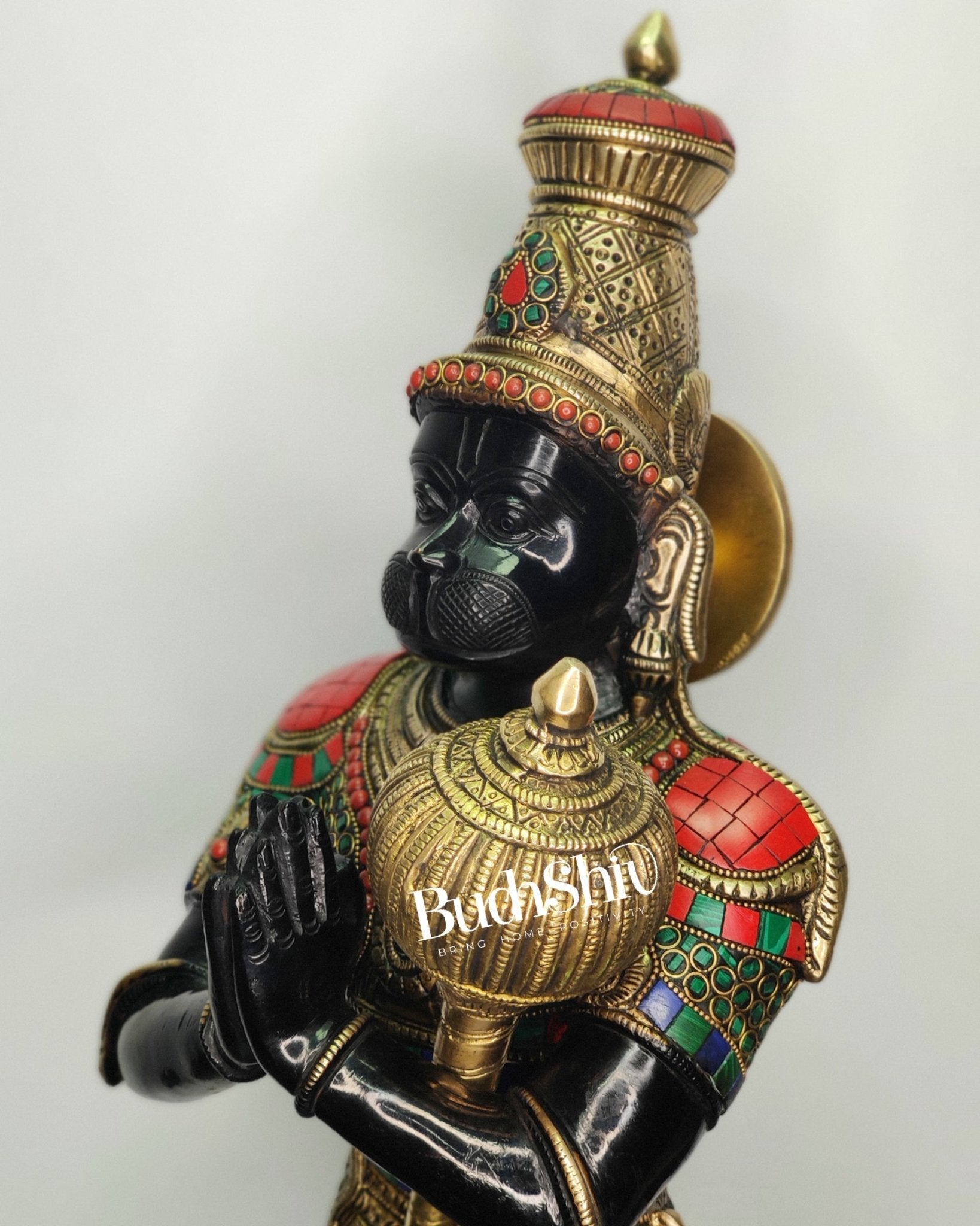 Brass Hanuman Statue in Namashkar Mudra - 21.5" Height