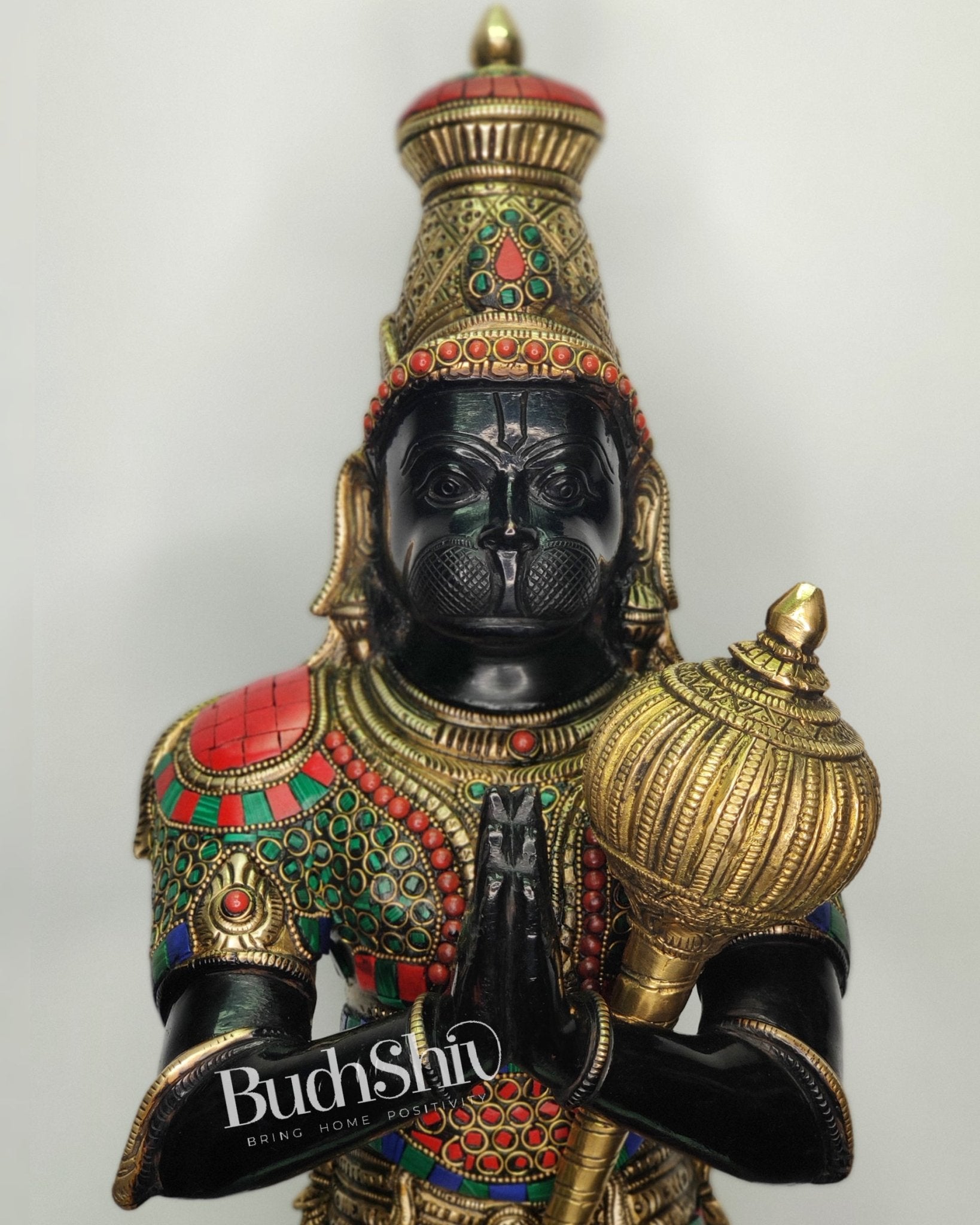 Brass Hanuman Statue in Namashkar Mudra - 21.5" Height