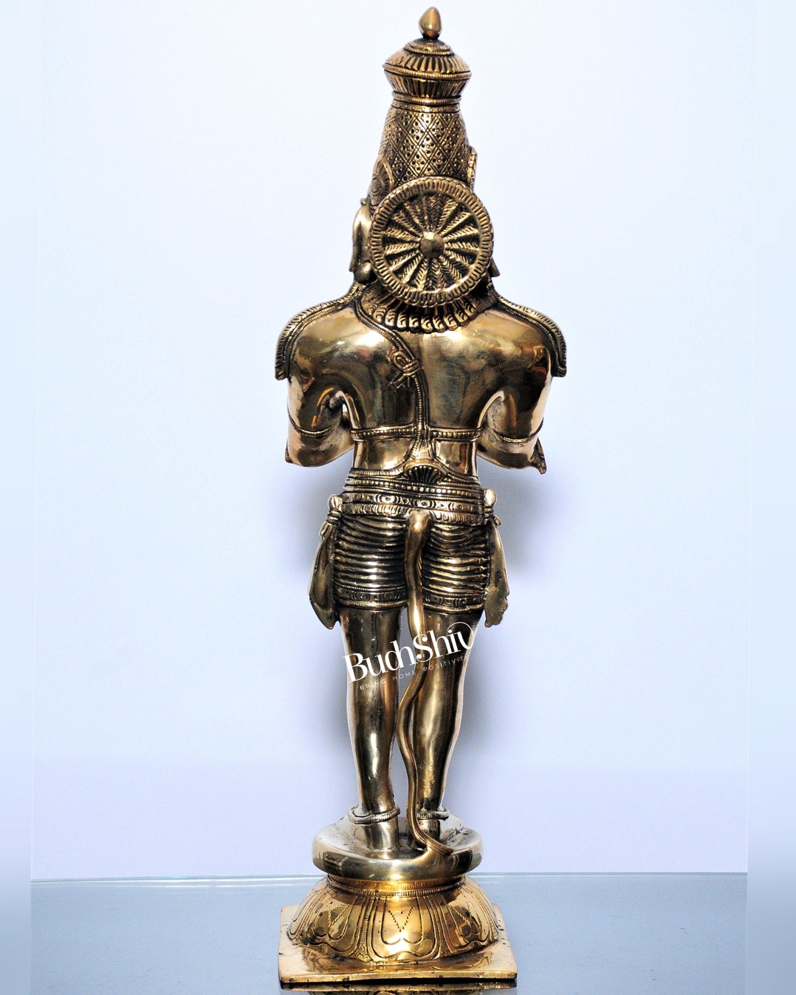 Brass Hanuman Statue in Namashkar Mudra | Finely Carved | 21.5" Tall