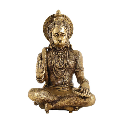 Brass Hanuman statue murti idol | 11" Height