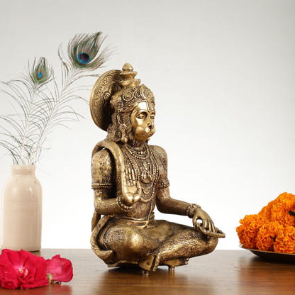 Brass Hanuman statue murti idol | 11" Height