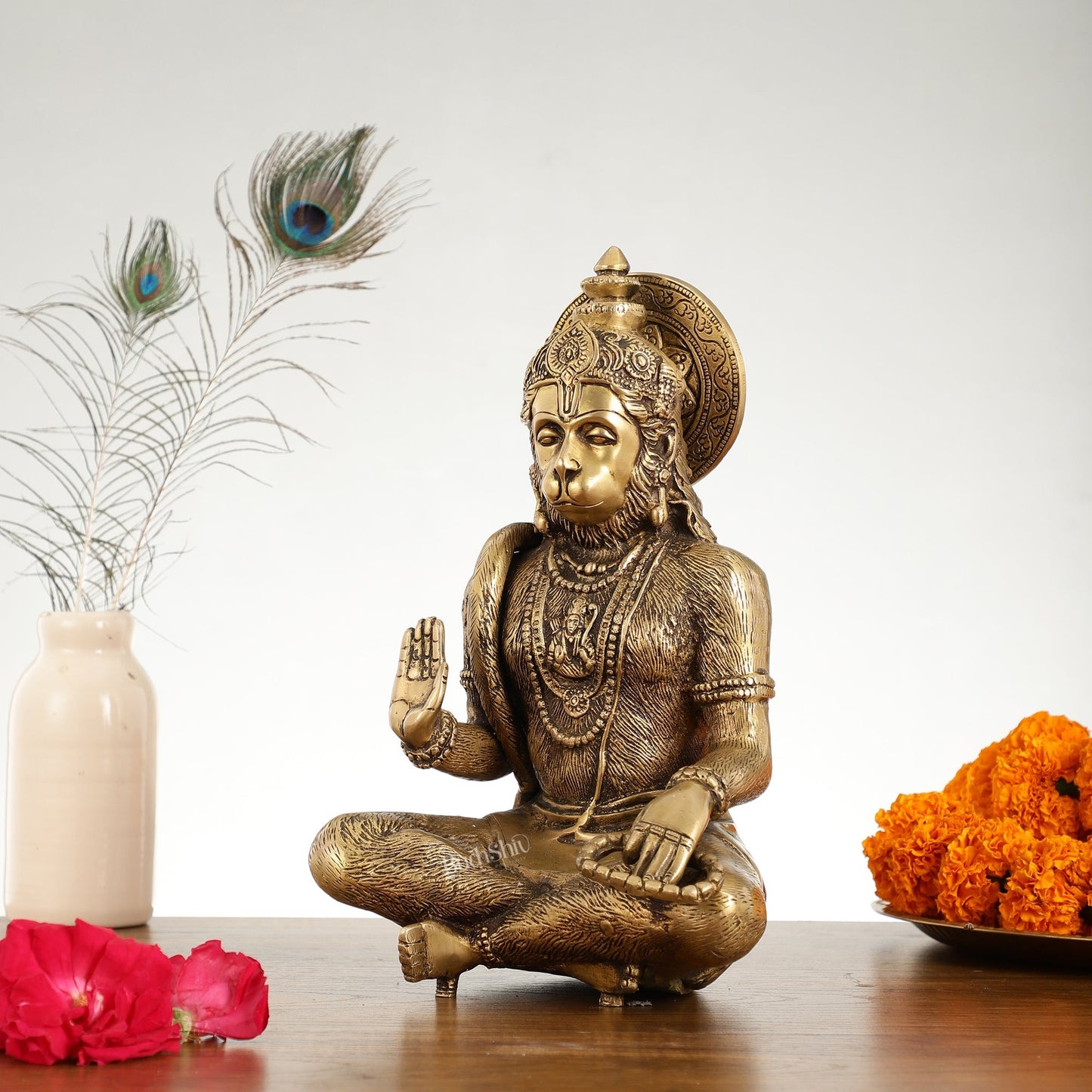 Brass Hanuman statue murti idol | 11" Height