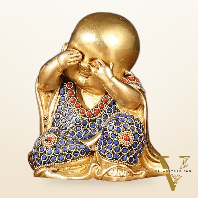 Brass Happy Baby monks set of 3 showpiece