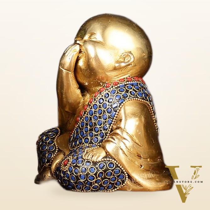 Brass Happy Baby monks set of 3 showpiece