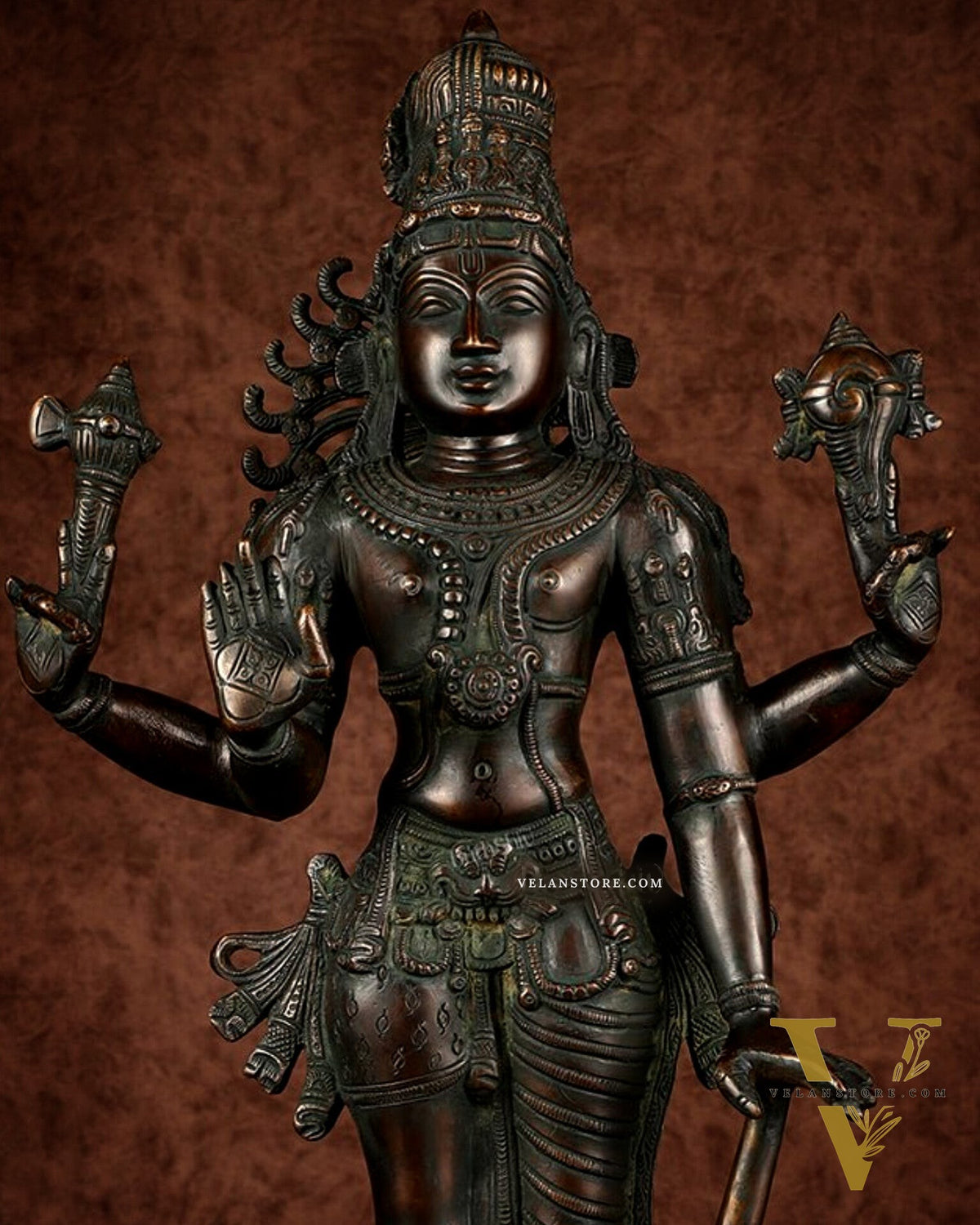 Brass Hari-Hara, Half Vishnu Half Shiva (Shankaranarayana) Statue | 21 inch