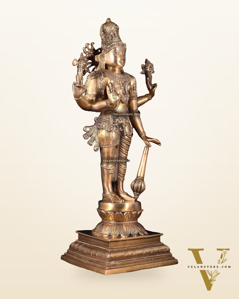 Brass Hari-Hara, Half Vishnu Half Shiva (Shankaranarayana) Statue | 21 inch