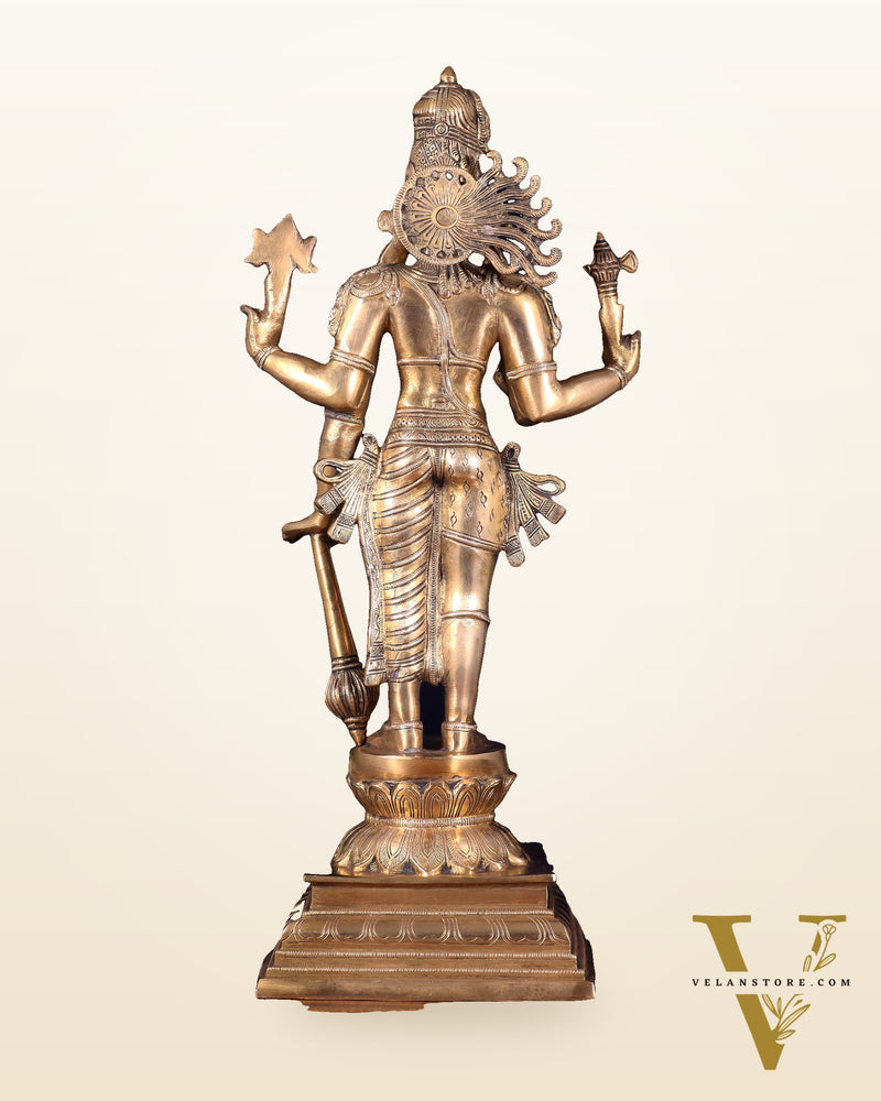 Brass Hari-Hara, Half Vishnu Half Shiva (Shankaranarayana) Statue | 21 inch