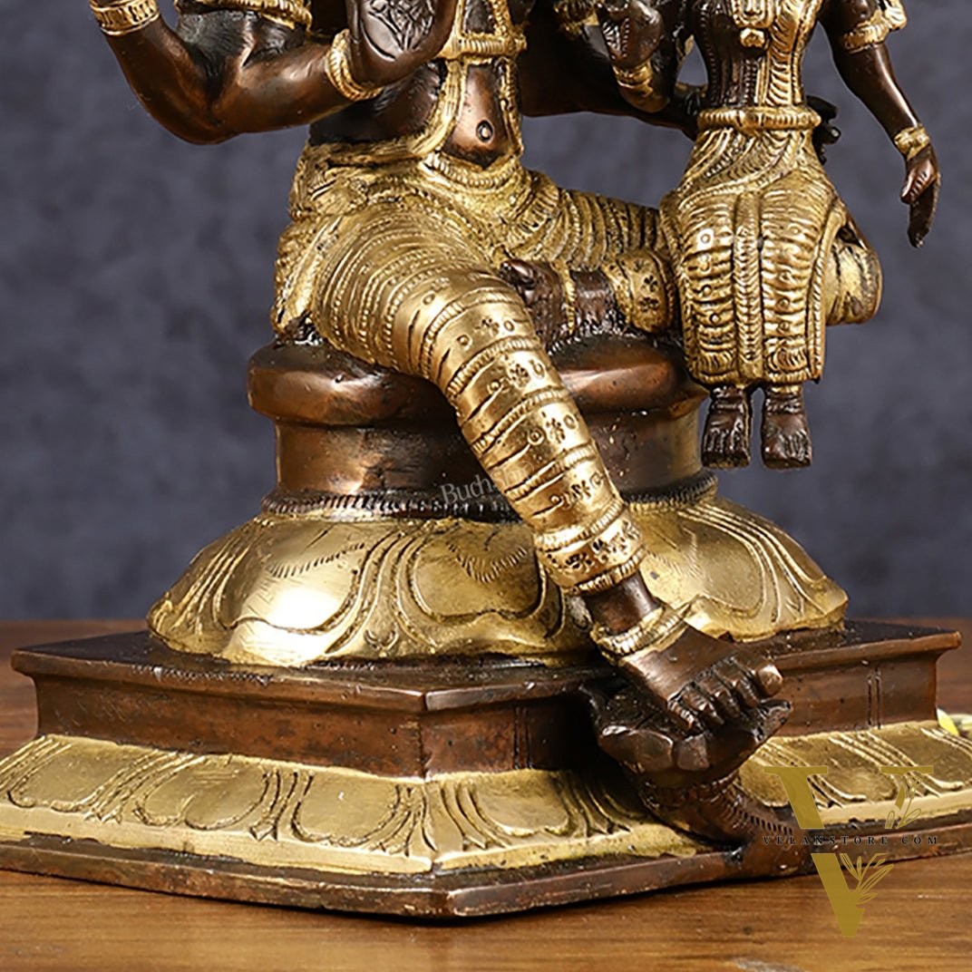 Brass Hayagriva Lakshmi idol 9" Antique duel tone