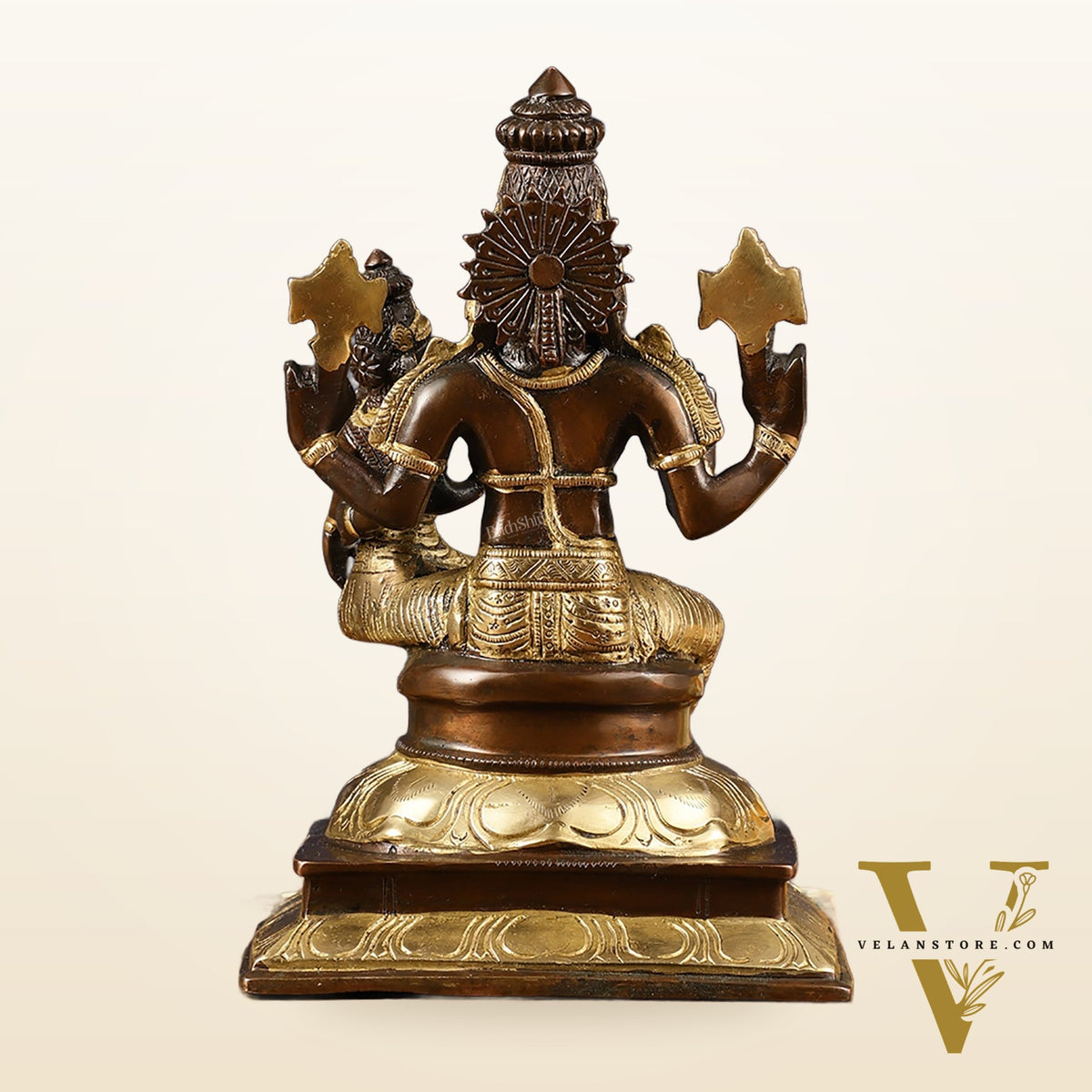 Brass Hayagriva Lakshmi idol 9" Antique duel tone