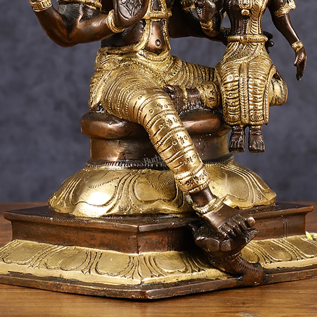 Brass Hayagriva Lakshmi idol 9" Antique duel tone