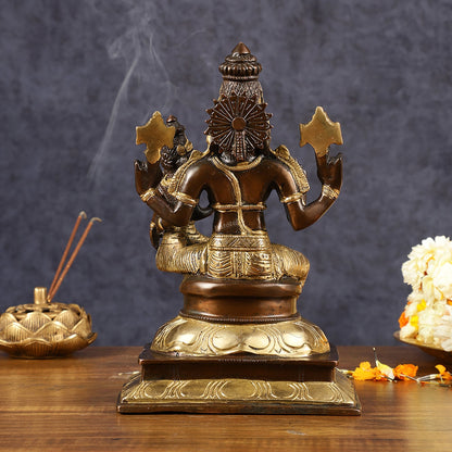 Brass Hayagriva Lakshmi idol 9" Antique duel tone