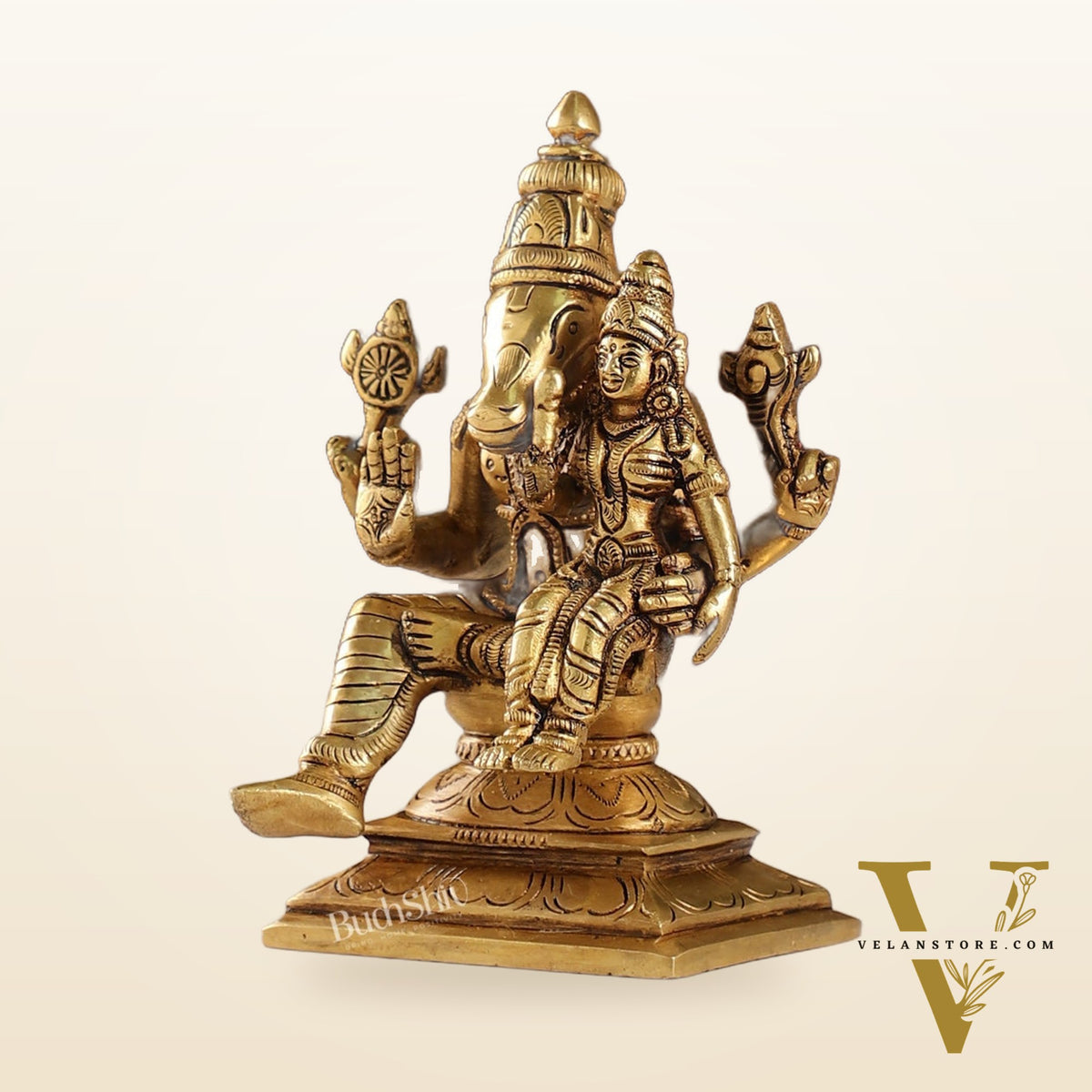 Brass Hayagriva Lakshmi Statue | 6 inch Height