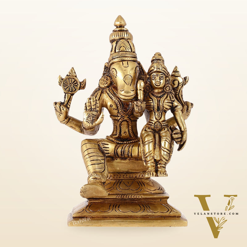 Brass Hayagriva Lakshmi Statue | 6 inch Height