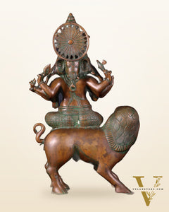 Brass Heramba Ganesha with five heads Statue - 22.5" Bronze Patina