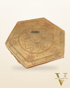 Brass Hexagon Chowki for Pooja Room 10.5"