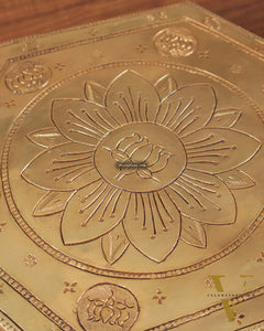 Brass Hexagon Chowki for Pooja Room 10.5"