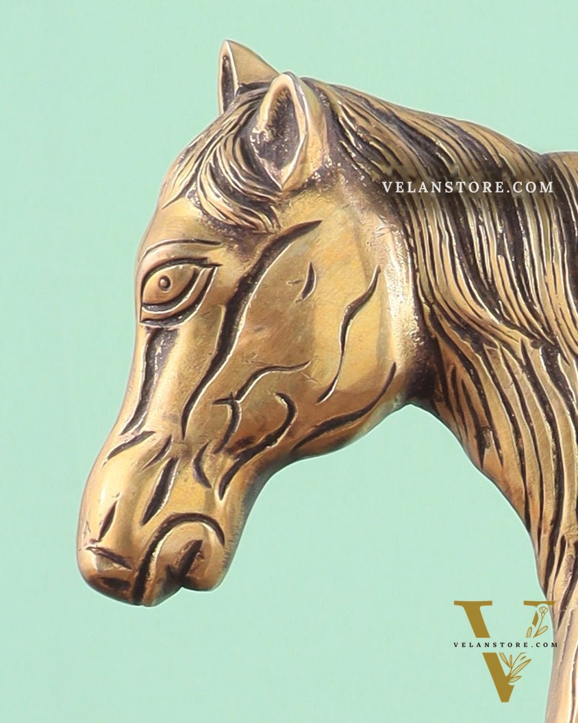 Brass Horse Showpiece 2D – Tabletop & Wall Hanging
