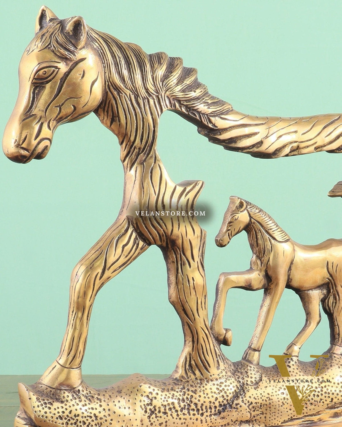 Brass Horse Showpiece 2D – Tabletop & Wall Hanging