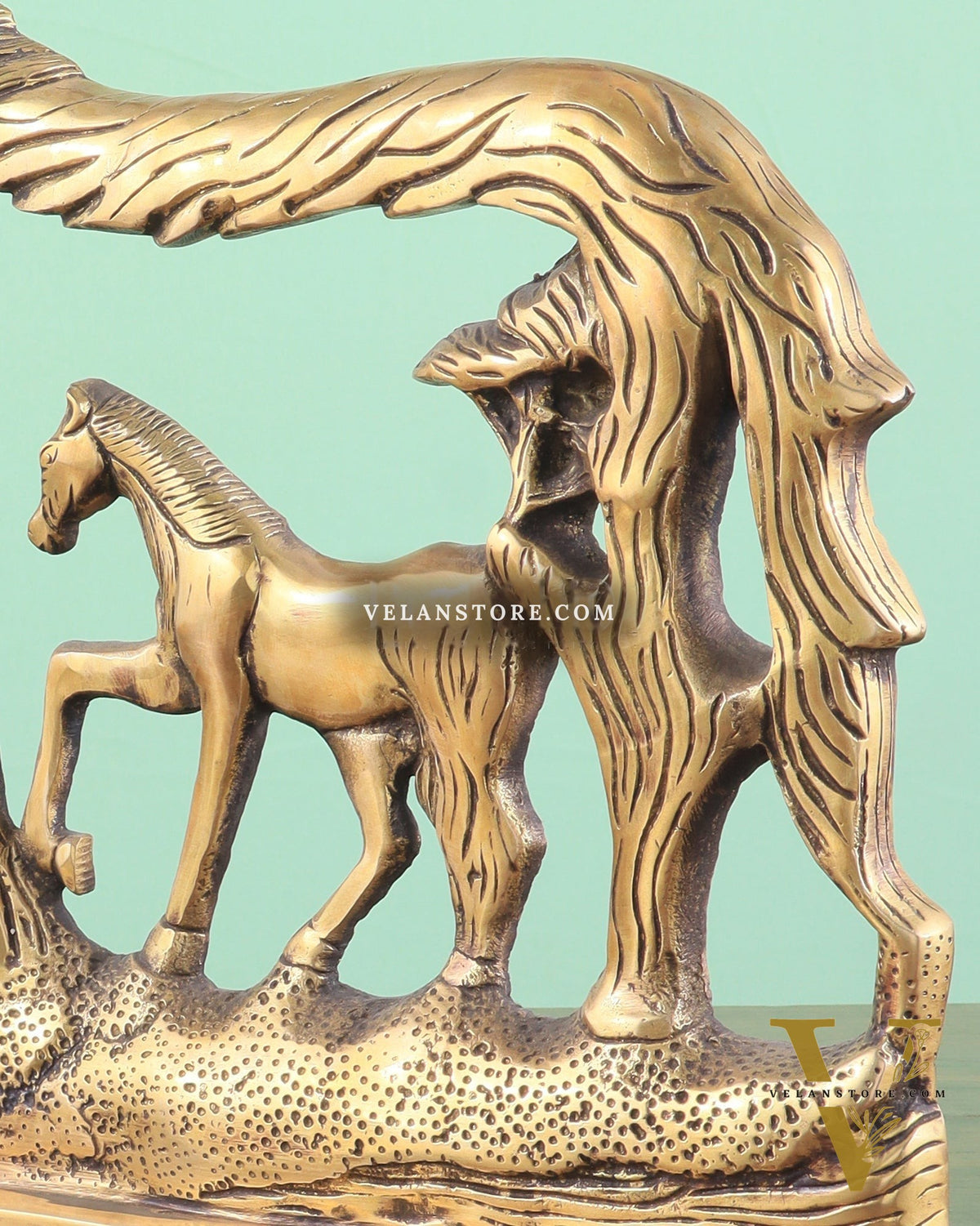 Brass Horse Showpiece 2D – Tabletop & Wall Hanging