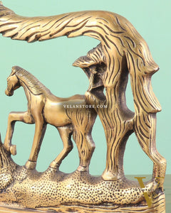 Brass Horse Showpiece 2D – Tabletop & Wall Hanging