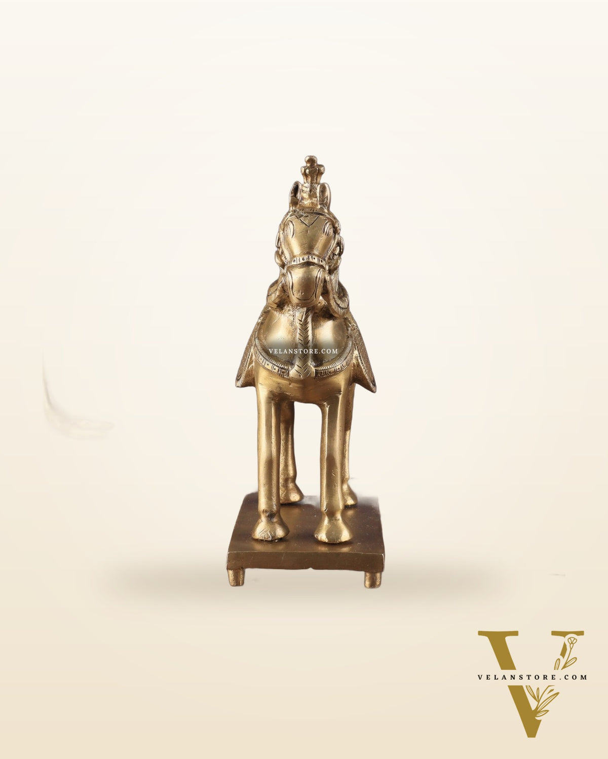 Brass Horse Standing Showpiece Statue – Elegant Design | 7.5 Inches
