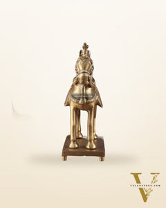 Brass Horse Standing Showpiece Statue – Elegant Design | 7.5 Inches