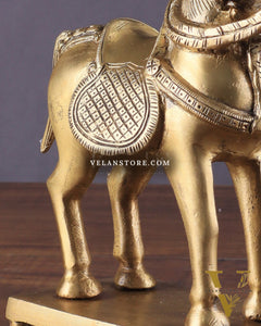 Brass Horse Standing Showpiece Statue – Elegant Design | 7.5 Inches
