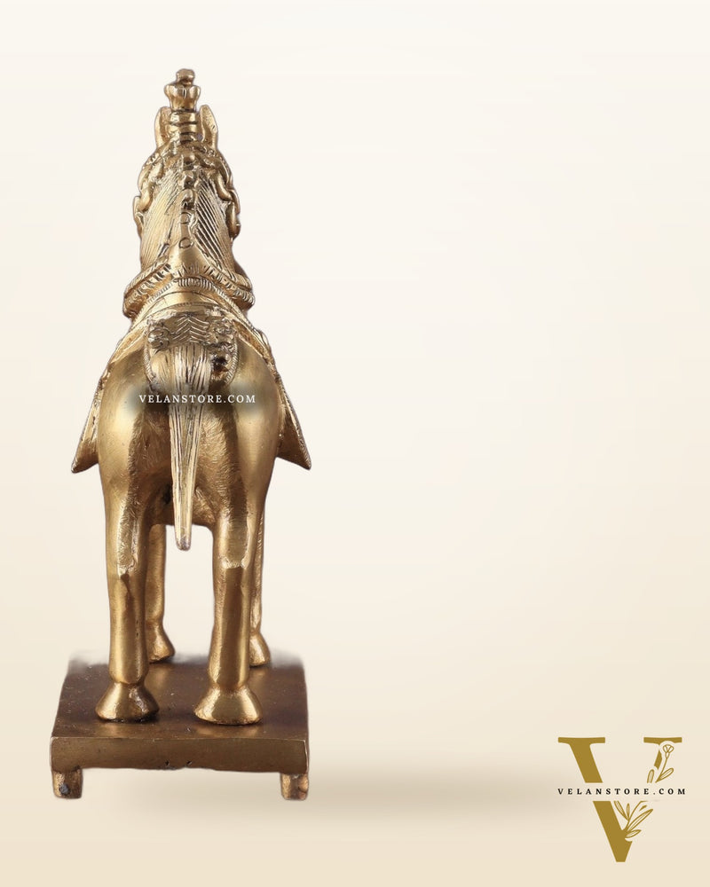 Brass Horse Standing Showpiece Statue – Elegant Design | 7.5 Inches