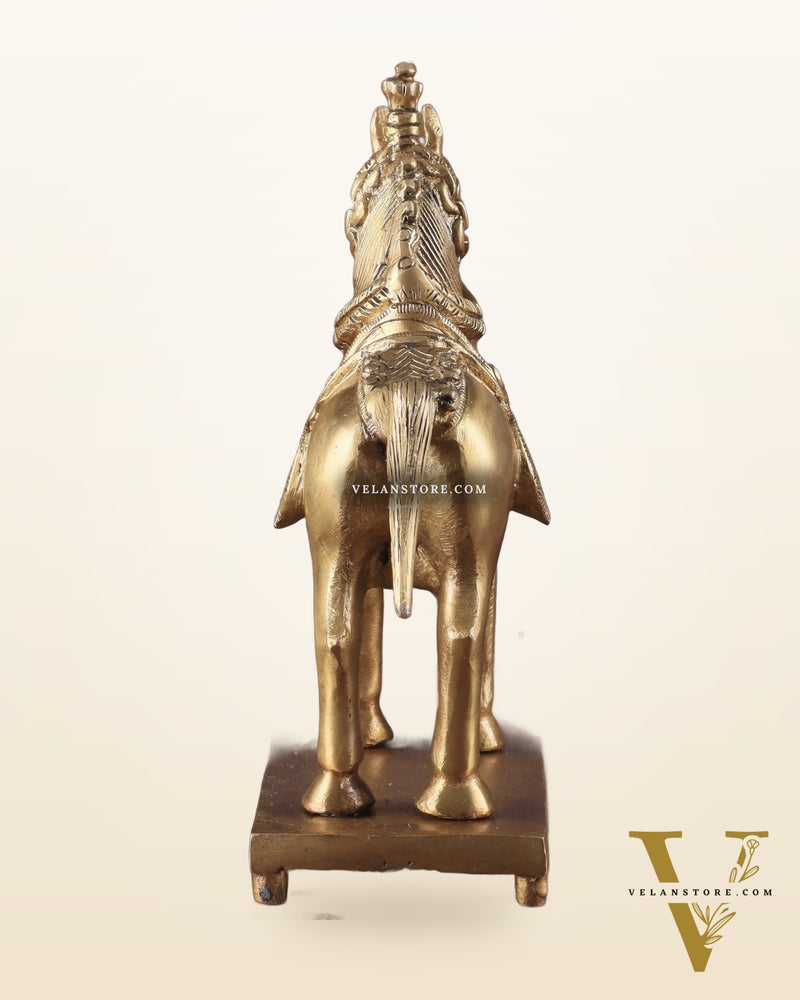 Brass Horse Standing Showpiece Statue – Elegant Design | 7.5 Inches