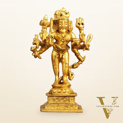 Brass Kaal Bhairava Idol - 5 in Height