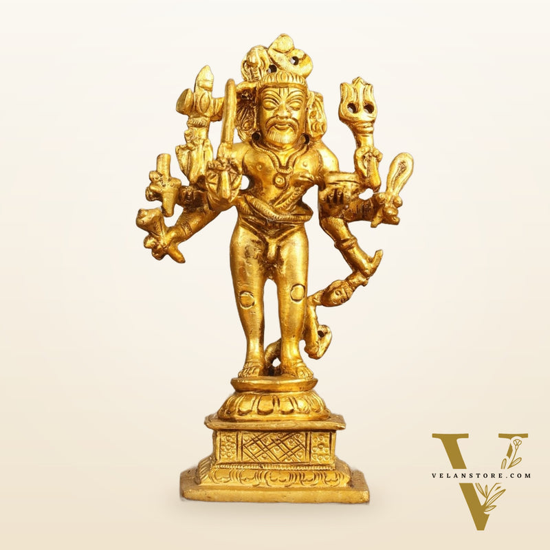 Brass Kaal Bhairava Idol - 5 in Height