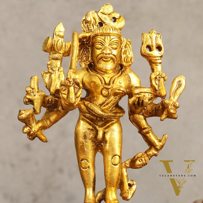 Brass Kaal Bhairava Idol - 5 in Height