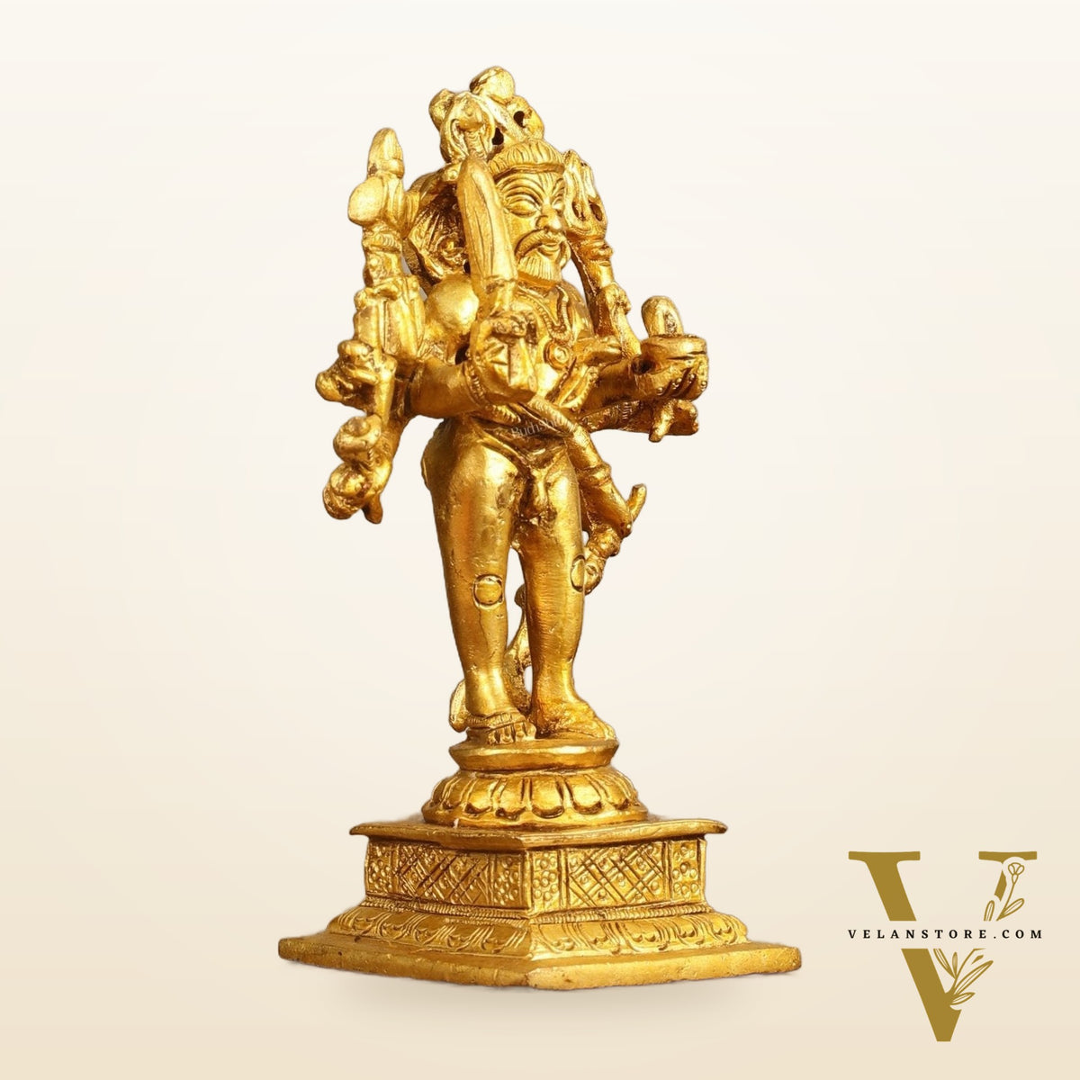 Brass Kaal Bhairava Idol - 5 in Height